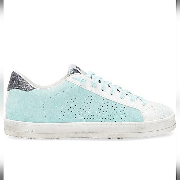 John Low P448 GLITTER Mint Sneakers Womans 38/US 8 GLINIDO $300 NIB - Picture 15 of 16